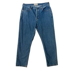 Everlane The Cheeky Jean sz 31 Crop Med Wash Straight Leg 90s High Waist EUC